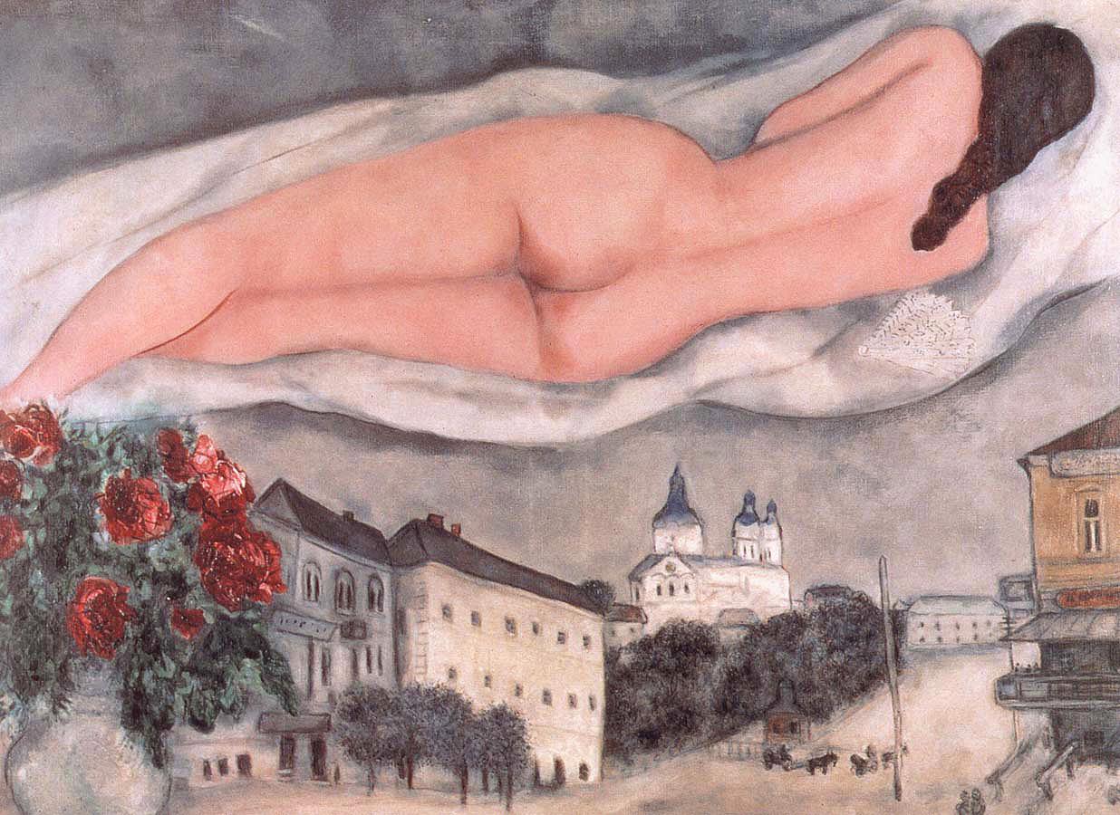 Nu sur Vitebsk contemporain Marc Chagall Peintures à l'huile